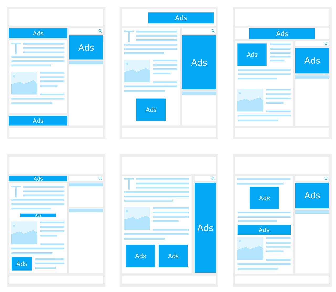 afficher des exemples d'emplacements d'annonces
