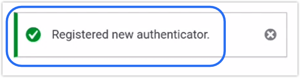 confirmation enregistrée webauth