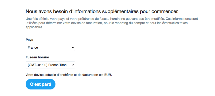 Choisissez votre objectif publicitaire sur twitter